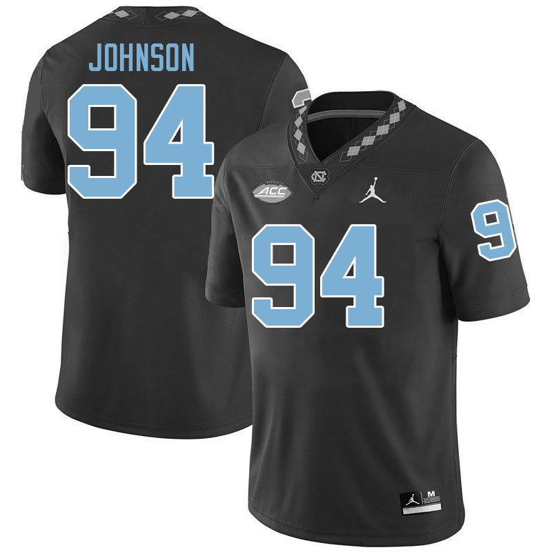 #94 Isaiah Johnson North Carolina Tar Heels College Football Jersey Stitched-Black